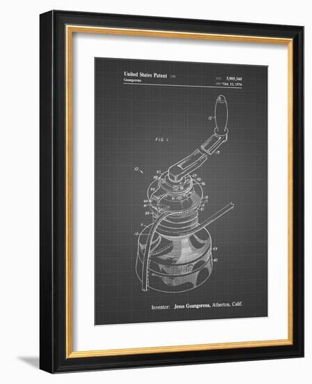 PP1027-Black Grid Sailboat Winch Patent Poster-Cole Borders-Framed Giclee Print