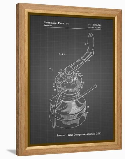 PP1027-Black Grid Sailboat Winch Patent Poster-Cole Borders-Framed Premier Image Canvas