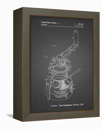 PP1027-Black Grid Sailboat Winch Patent Poster-Cole Borders-Framed Premier Image Canvas