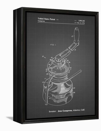 PP1027-Black Grid Sailboat Winch Patent Poster-Cole Borders-Framed Premier Image Canvas