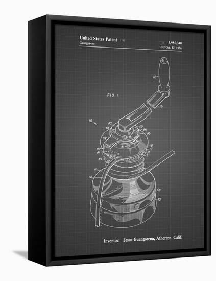 PP1027-Black Grid Sailboat Winch Patent Poster-Cole Borders-Framed Premier Image Canvas