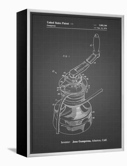 PP1027-Black Grid Sailboat Winch Patent Poster-Cole Borders-Framed Premier Image Canvas