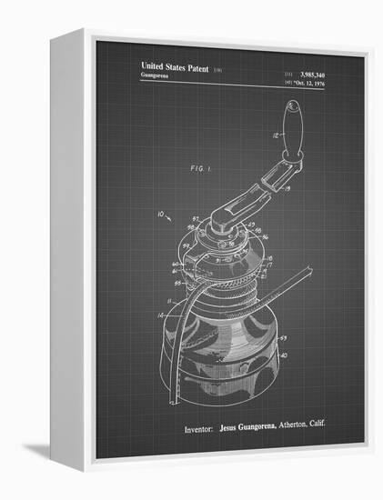 PP1027-Black Grid Sailboat Winch Patent Poster-Cole Borders-Framed Premier Image Canvas