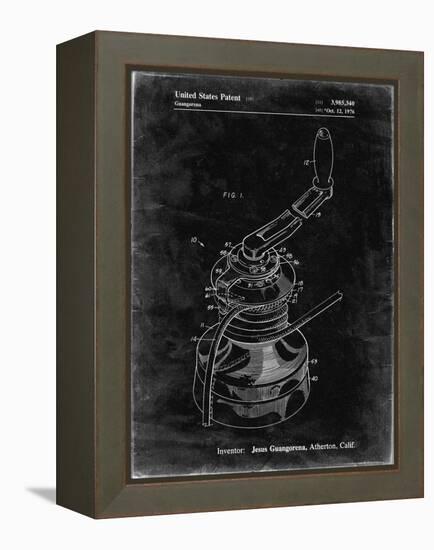 PP1027-Black Grunge Sailboat Winch Patent Poster-Cole Borders-Framed Premier Image Canvas