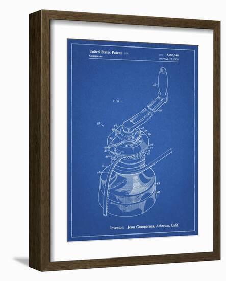 PP1027-Blueprint Sailboat Winch Patent Poster-Cole Borders-Framed Giclee Print