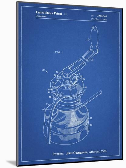 PP1027-Blueprint Sailboat Winch Patent Poster-Cole Borders-Mounted Giclee Print