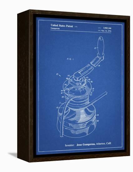 PP1027-Blueprint Sailboat Winch Patent Poster-Cole Borders-Framed Premier Image Canvas