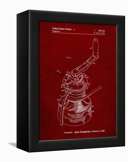 PP1027-Burgundy Sailboat Winch Patent Poster-Cole Borders-Framed Premier Image Canvas