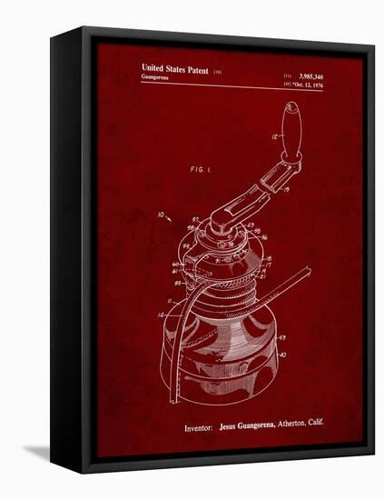 PP1027-Burgundy Sailboat Winch Patent Poster-Cole Borders-Framed Premier Image Canvas