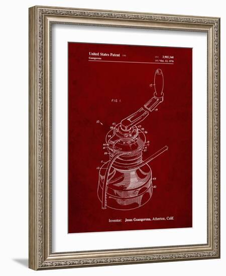 PP1027-Burgundy Sailboat Winch Patent Poster-Cole Borders-Framed Giclee Print