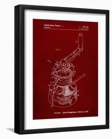 PP1027-Burgundy Sailboat Winch Patent Poster-Cole Borders-Framed Giclee Print