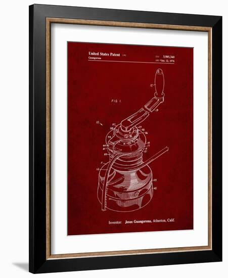 PP1027-Burgundy Sailboat Winch Patent Poster-Cole Borders-Framed Giclee Print