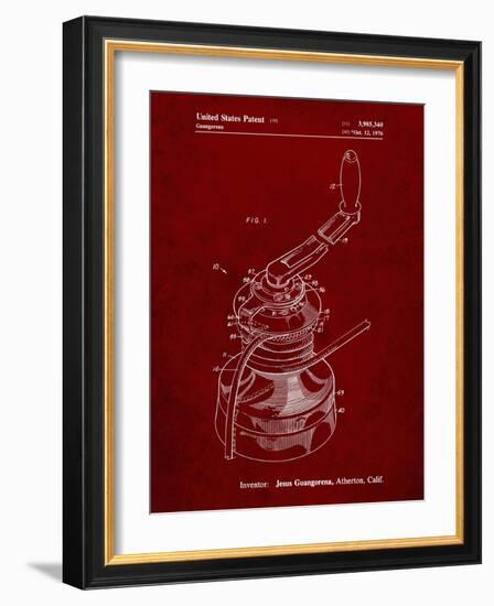 PP1027-Burgundy Sailboat Winch Patent Poster-Cole Borders-Framed Giclee Print