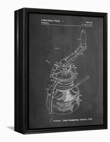 PP1027-Chalkboard Sailboat Winch Patent Poster-Cole Borders-Framed Premier Image Canvas