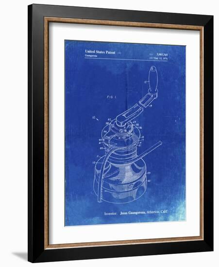 PP1027-Faded Blueprint Sailboat Winch Patent Poster-Cole Borders-Framed Giclee Print