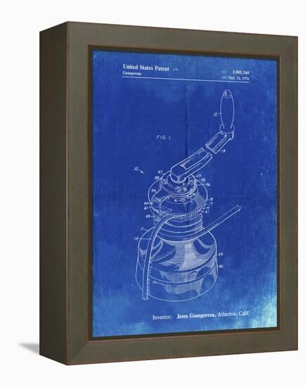 PP1027-Faded Blueprint Sailboat Winch Patent Poster-Cole Borders-Framed Premier Image Canvas
