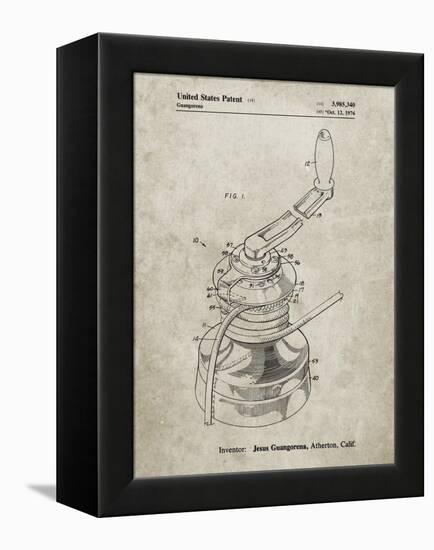 PP1027-Sandstone Sailboat Winch Patent Poster-Cole Borders-Framed Premier Image Canvas
