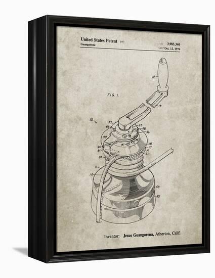 PP1027-Sandstone Sailboat Winch Patent Poster-Cole Borders-Framed Premier Image Canvas