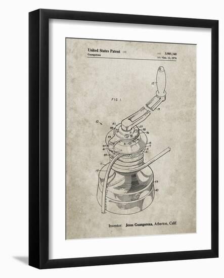 PP1027-Sandstone Sailboat Winch Patent Poster-Cole Borders-Framed Giclee Print