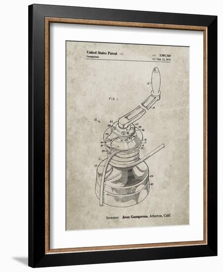 PP1027-Sandstone Sailboat Winch Patent Poster-Cole Borders-Framed Giclee Print