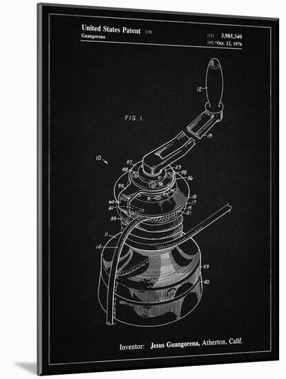 PP1027-Vintage Black Sailboat Winch Patent Poster-Cole Borders-Mounted Giclee Print