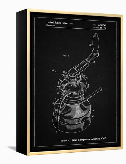 PP1027-Vintage Black Sailboat Winch Patent Poster-Cole Borders-Framed Premier Image Canvas