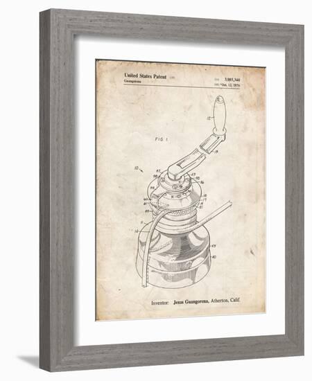 PP1027-Vintage Parchment Sailboat Winch Patent Poster-Cole Borders-Framed Giclee Print