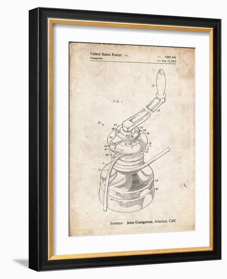 PP1027-Vintage Parchment Sailboat Winch Patent Poster-Cole Borders-Framed Giclee Print