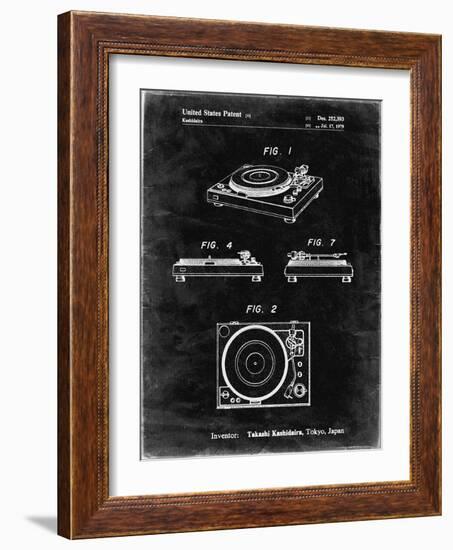 PP1028-Black Grunge Sansui Turntable 1979 Patent Poster-Cole Borders-Framed Giclee Print