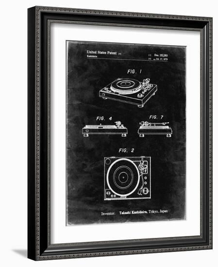 PP1028-Black Grunge Sansui Turntable 1979 Patent Poster-Cole Borders-Framed Giclee Print