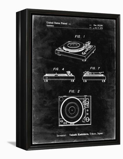 PP1028-Black Grunge Sansui Turntable 1979 Patent Poster-Cole Borders-Framed Premier Image Canvas