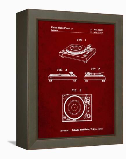 PP1028-Burgundy Sansui Turntable 1979 Patent Poster-Cole Borders-Framed Premier Image Canvas