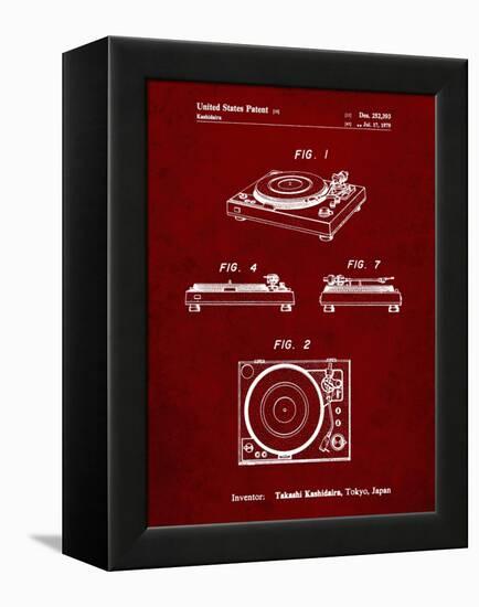 PP1028-Burgundy Sansui Turntable 1979 Patent Poster-Cole Borders-Framed Premier Image Canvas