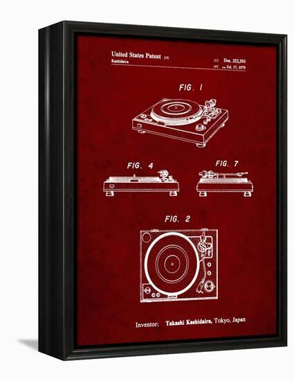 PP1028-Burgundy Sansui Turntable 1979 Patent Poster-Cole Borders-Framed Premier Image Canvas