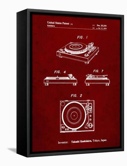 PP1028-Burgundy Sansui Turntable 1979 Patent Poster-Cole Borders-Framed Premier Image Canvas