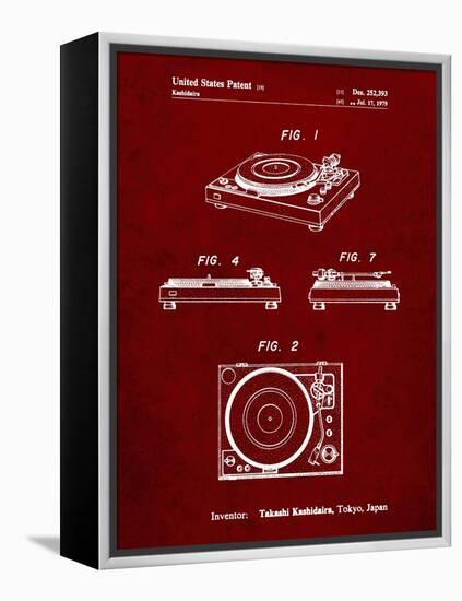 PP1028-Burgundy Sansui Turntable 1979 Patent Poster-Cole Borders-Framed Premier Image Canvas