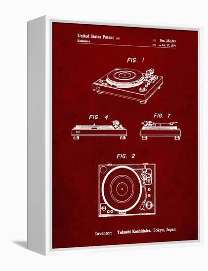 PP1028-Burgundy Sansui Turntable 1979 Patent Poster-Cole Borders-Framed Premier Image Canvas