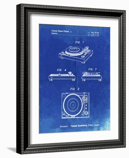 PP1028-Faded Blueprint Sansui Turntable 1979 Patent Poster-Cole Borders-Framed Giclee Print