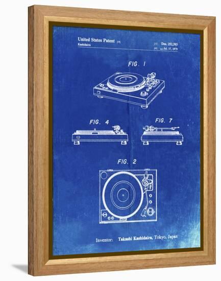 PP1028-Faded Blueprint Sansui Turntable 1979 Patent Poster-Cole Borders-Framed Premier Image Canvas