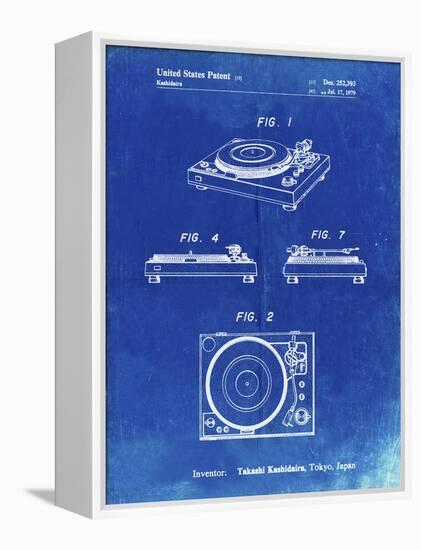 PP1028-Faded Blueprint Sansui Turntable 1979 Patent Poster-Cole Borders-Framed Premier Image Canvas