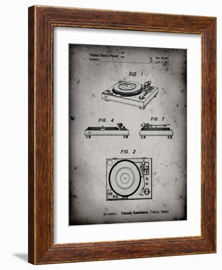 PP1028-Faded Grey Sansui Turntable 1979 Patent Poster-Cole Borders-Framed Giclee Print