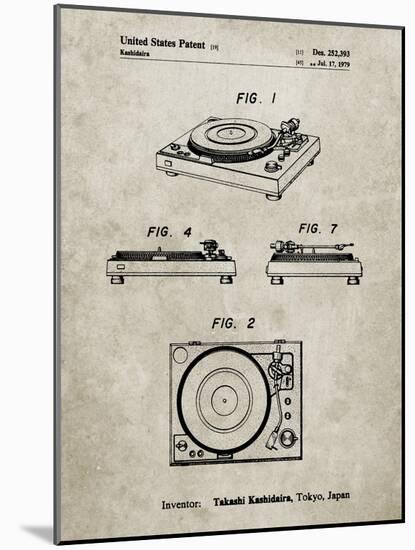 PP1028-Sandstone Sansui Turntable 1979 Patent Poster-Cole Borders-Mounted Giclee Print