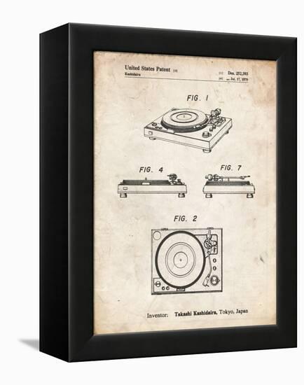 PP1028-Vintage Parchment Sansui Turntable 1979 Patent Poster-Cole Borders-Framed Premier Image Canvas