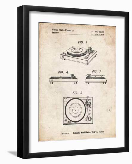 PP1028-Vintage Parchment Sansui Turntable 1979 Patent Poster-Cole Borders-Framed Giclee Print