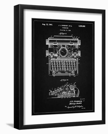 PP1029-Vintage Black School Typewriter Patent Poster-Cole Borders-Framed Giclee Print