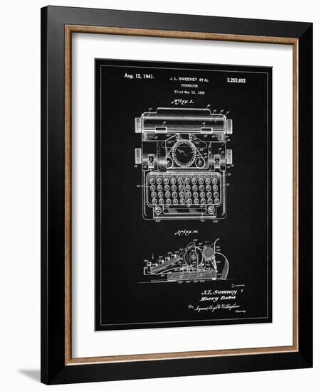 PP1029-Vintage Black School Typewriter Patent Poster-Cole Borders-Framed Giclee Print