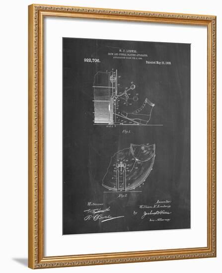 PP103-Chalkboard Ludwig Kickdrum and Cymbal Poster-Cole Borders-Framed Giclee Print