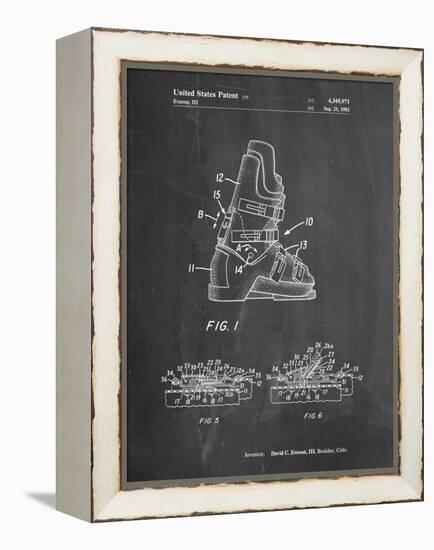 PP1037-Chalkboard Ski Boots Patent Poster-Cole Borders-Framed Premier Image Canvas