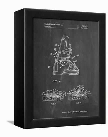 PP1037-Chalkboard Ski Boots Patent Poster-Cole Borders-Framed Premier Image Canvas