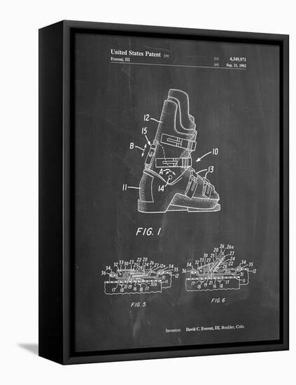 PP1037-Chalkboard Ski Boots Patent Poster-Cole Borders-Framed Premier Image Canvas